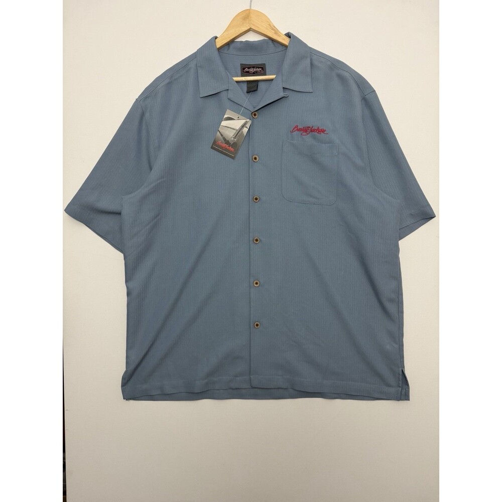 Barrett-Jackson Shirt Mens XL Short Sleeve Button Down Gas Pump Camp Embroidered